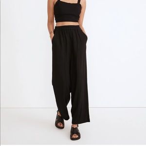 Madewell NWOT Breezewoven Pull-On High-Rise Straight Pants in True Black